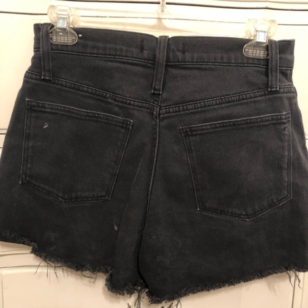 Madewell faded black high rise denim boy shorts 5 button through edition size 26 - Picture 6 of 8